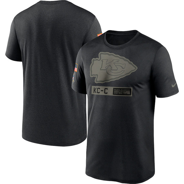 Men's Kansas City Chiefs Black NFL 2020 Salute To Service Performance T-Shirt